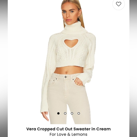 New💕For Love &Lemons Vera Cropped cutout sweater 💕 - Picture 2 of 11